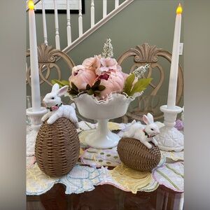 VTG Fenton Milk Glass Silver Crest Ruffled LG Pedestal Candy Dish Excellent